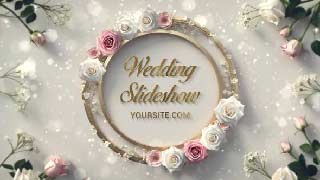 Luxurious 3D Rose Frame Wedding Invitation Slideshow-54436448