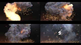 Fireball Explosion Fire Smoke Sparks Logo Reveal-54087792