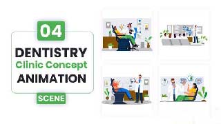 Dentistry clinic Concept illustration Scene Animation