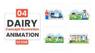Dairy Concept Illustration Scene