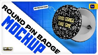 3D Rotating Round Pin Badge Mockup Video-54253797