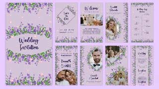 Lavender Floral Wedding Invitation Story Template-54205499