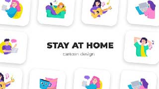 Stay at home-Cartoon Design-54697523