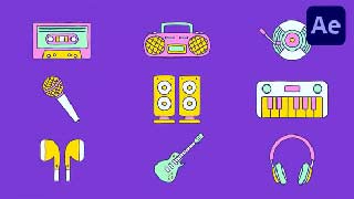Hand Drawn Music Elements AE-54718055