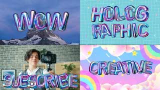 Colorful holographic 3D Balloon Letters Pack-54822301