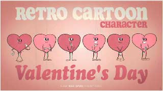 Retro Cartoon Character-Valentines Day-56113802