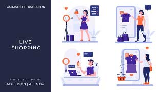 Live Shopping Animated Illustration After Effects-56534801