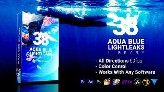 3D Light Leaks-Aqua Water Blue