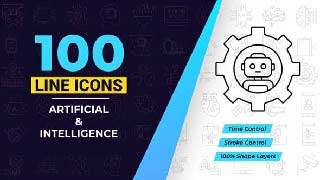100 Artificial Intelligence Line Icons-57125613