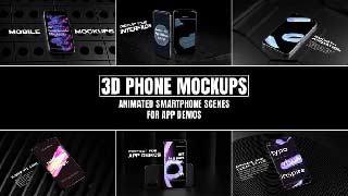 3D Phone Mockups Animated Smartphone Scenes for App Demos-58017008