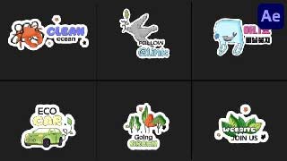 Ecology Sticker Titles After Effects