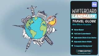 Whiteboard Landmarks Travel Globe-58295404