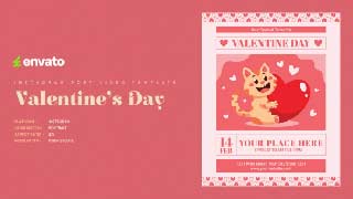 Valentine Day Instagram Post Portrait – Creative After Effects Video Template-61545442