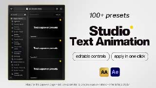 Studio Text Animation 100 Text Presets with Custom Controls for After Effects-61566714
