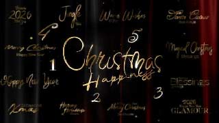 Christmas and New Year Typography Blessings Golden Glamour Title Cards-61047136
