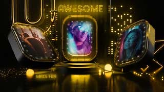 3D Luxury Neon Intro Gold Fun Slideshow-62111150