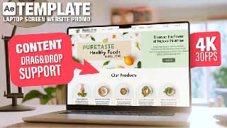 Laptop Screen Mockup in Cozy Room-30sec Website or Application Promo-6 Scenes AE Template-53497088