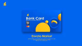 Modern 3D Bank Card Promo FinTech Mockup-59159007