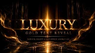 Luxury Gold Text Reveal with Elegant Light Sweep Animation-64313768