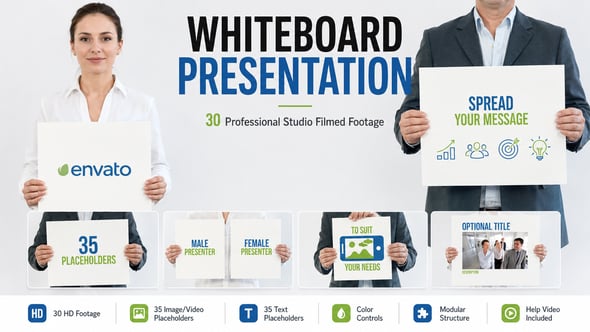 Whiteboard Presentation for After Effects with Filmed Presenter Footage-10843123
