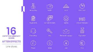 Cryptocurrency Icon Set Line pack-44450126