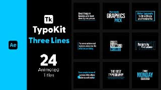 Typography Kit Three Lines Titles for After Effects-Minimal Line Text Motion Titles Pack