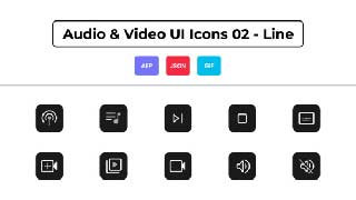 Audio Video UI Icons 02-Line-44627527