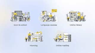 Back to School-Yellow Gray Flat Illustration-44637896