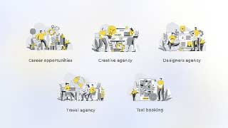 Career Opportunities-Yellow Gray Flat Illustration-44638004