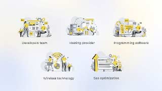 Developers Team-Yellow Gray Flat Illustration