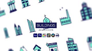 Buildings Animated Icons-Architecture Building Motion Icons Animation Pack-44950548