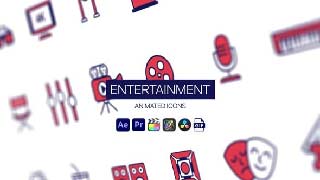 Entertainment Animated Icons-Media Entertainment Motion Icons Animation Pack-44951045