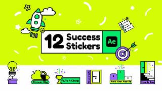 12 Success Stickers Animated