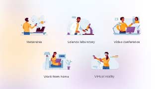 Work From Home-Blue and Yellow People Concepts-45695853
