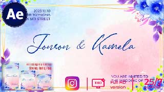 4 in 1 Floral Wedding Invitation Blue-45696654