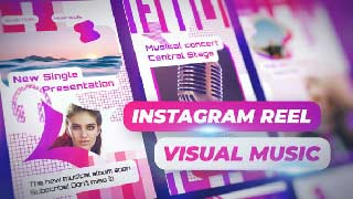 Vertical Music Visualizer  Instagram Reel Promo with Waveforms Neon FX Abstract Audio Shapes-47679395