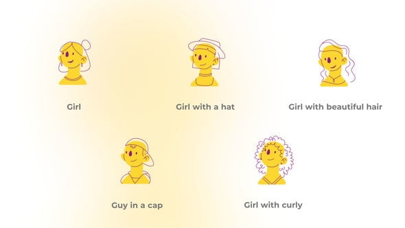 Yellow and Line Avatars-Avatars Concept-47718428