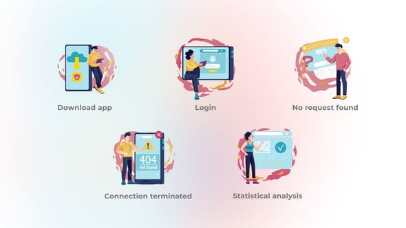 Сonnection Terminated-Flat Concept Colorful-47721498