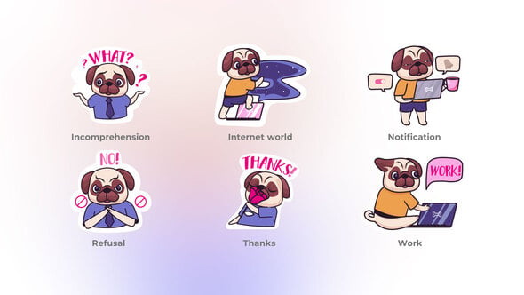Pug Sticker Pack-Stone Pictures Concepts