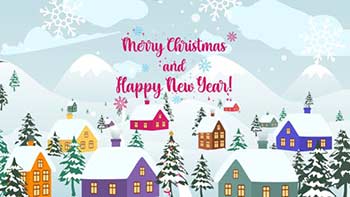 New Year Christmas Village Postcard-35321676