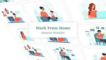 Work From Home Scene Animation Pack-36044784