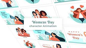 Womens Day Character Scene Animation Pack-36044829