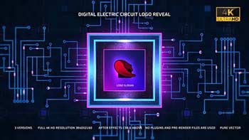 Digital Electric Circuit Logo Reveal-36085463