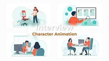 Job Interview Character Animation Scene Pack-37070227