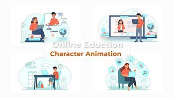 Online Education Character Animation Scene Pack-37071274