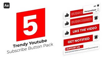 Trendy Youtube Subscribe Button Pack-37261546