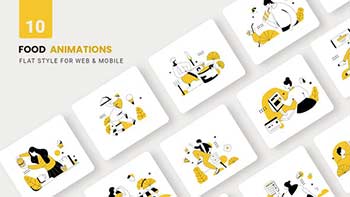 Food Restaurant Animations-Flat Concept-37344999