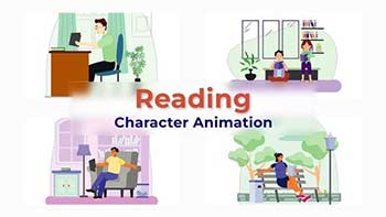 Reading Character Explainer Animation Scene-38196073
