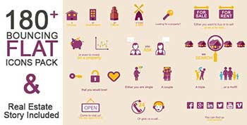 Bouncing Flat Icon Pack Story-10380099