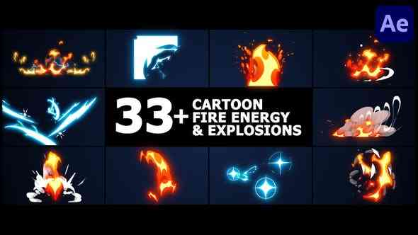 Cartoon Fire Energy And Explosions-38264623